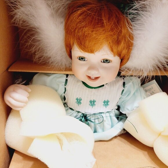 Ashton-Drake Galleries Porcelain Doll " Angel of Luck" Green Dress with Box - Picture 2 of 9